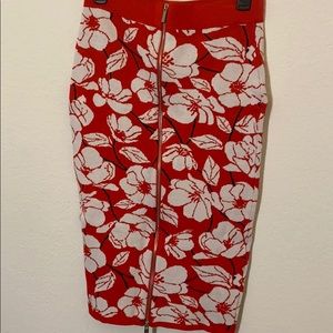 Floral Zip knit skirt
